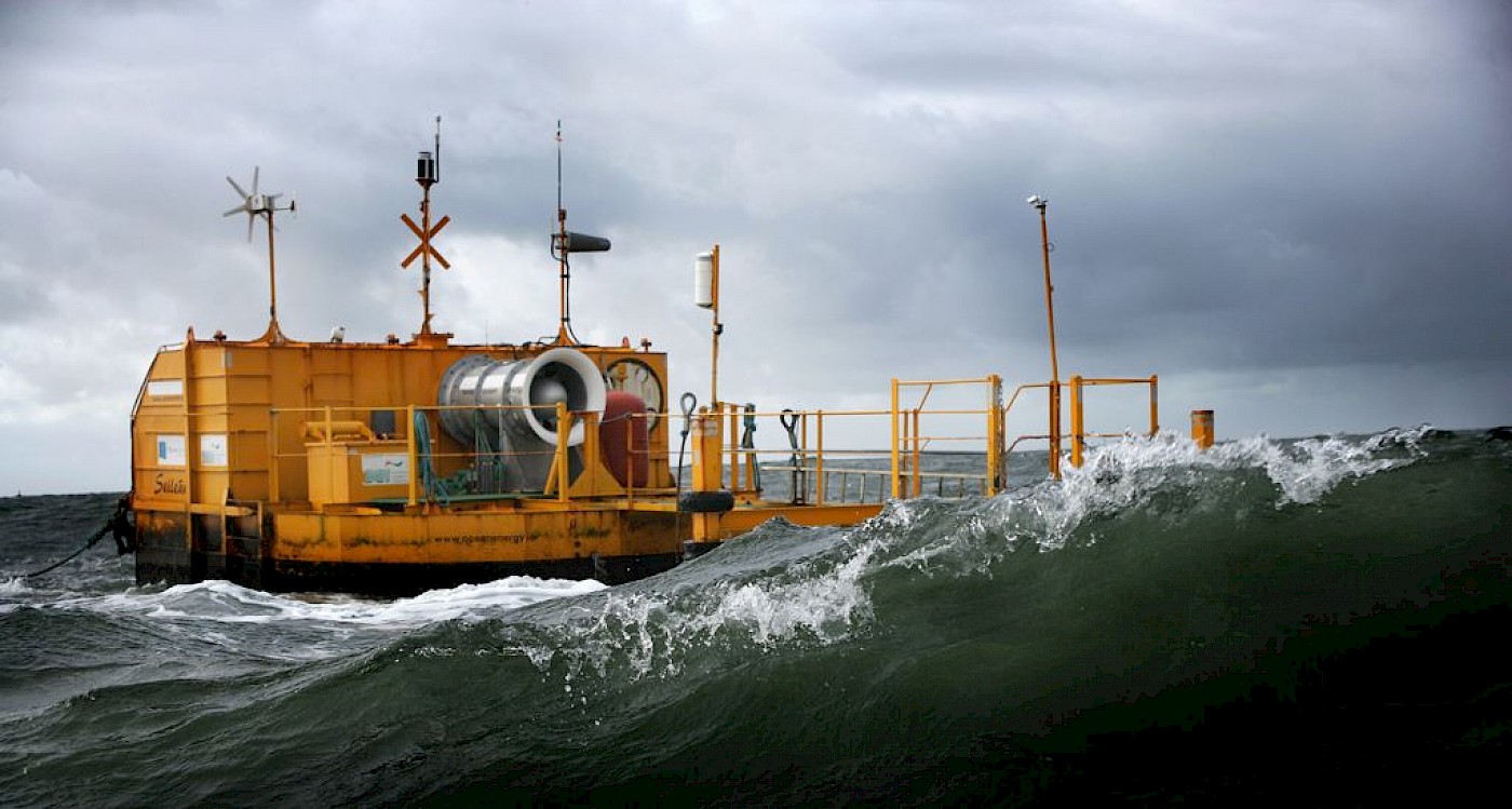 Renewable Wave Energy buoy at sea